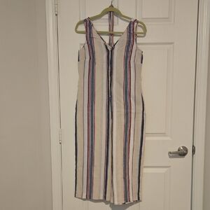 Striped Sleeveless Cropped Jumpsuit